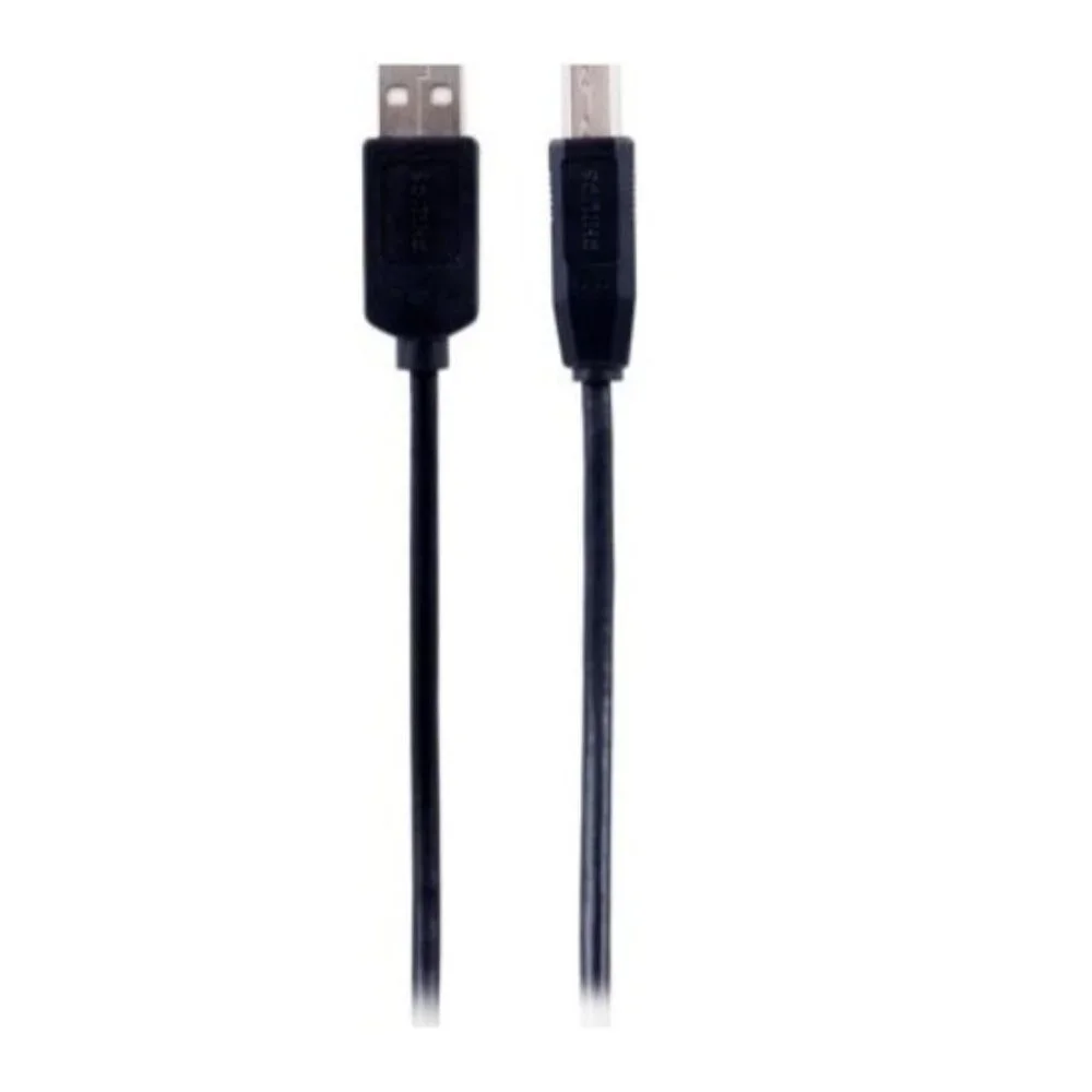 Philips 6 ft USB 2.0 A‑to‑B Device Cable 480 Mbps Printer/Scanner Cord Black